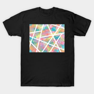 Rainbow Splatter Pattern with White Line T-Shirt
